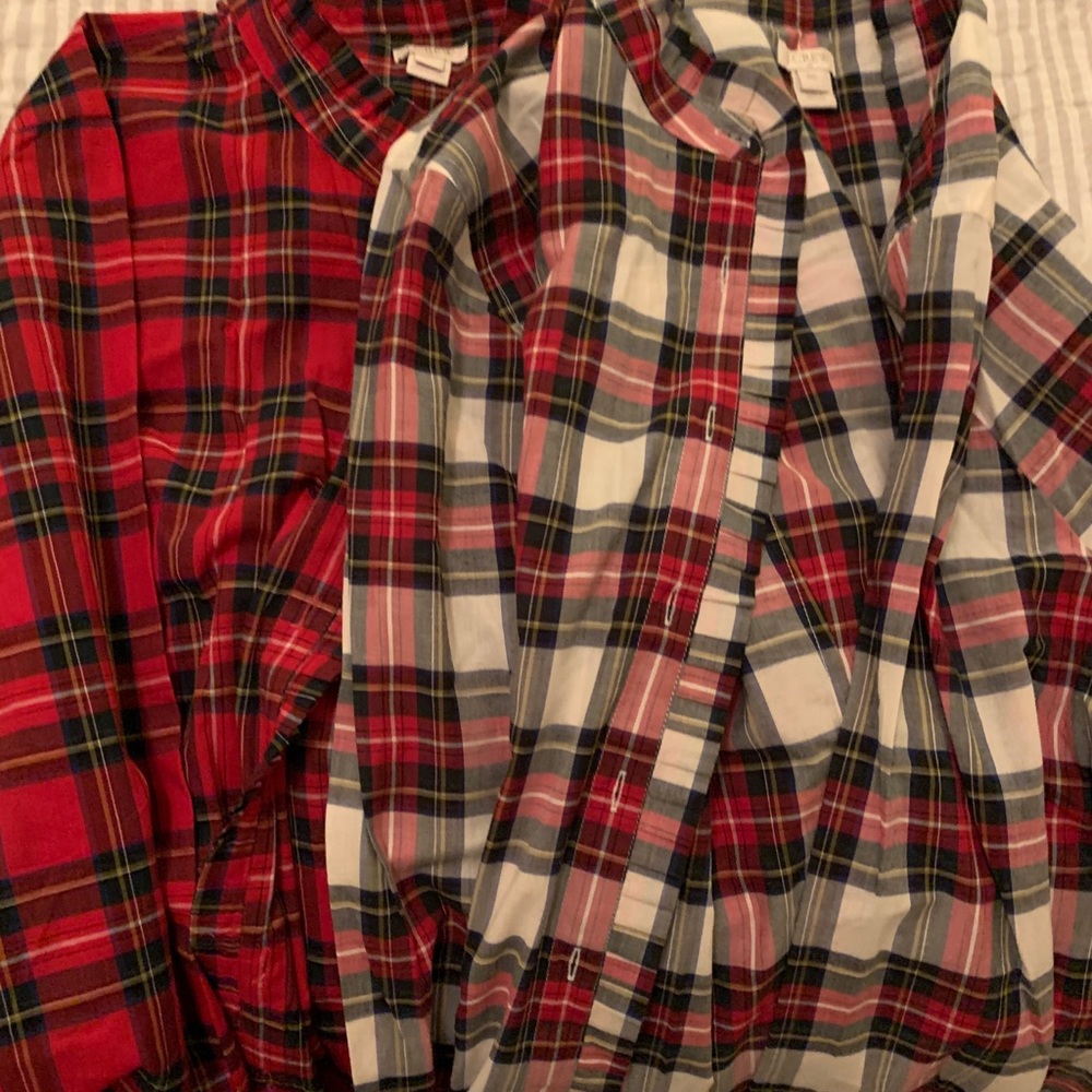 2 J Crew Factory Holiday Blouses - Sz xxl
